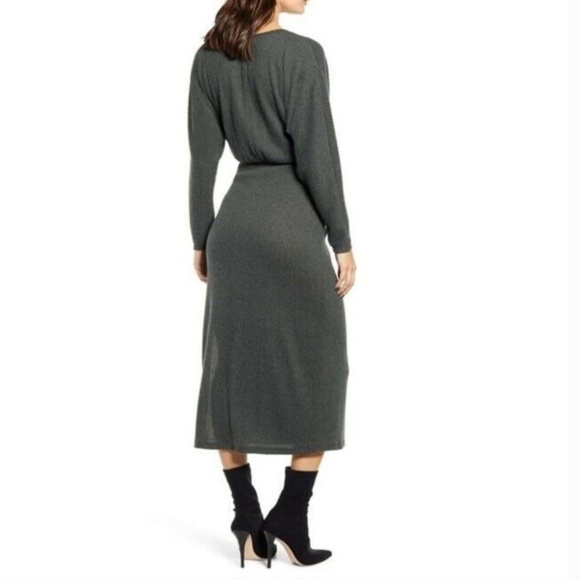 ALL IN FAVOR Thyme Cozy Ribbed Midi Dress size S - Picture 3 of 10